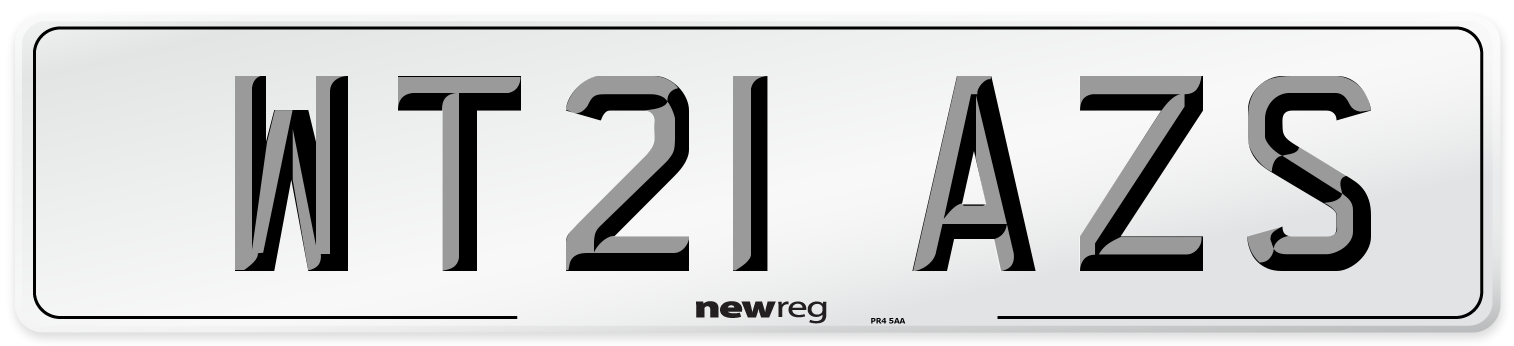 WT21 AZS Number Plate from New Reg